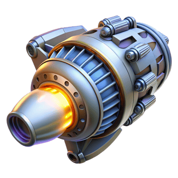 peaceful enchanting Spaceship engine, glowing thruster, intricate details with Transparent Background impeccable png