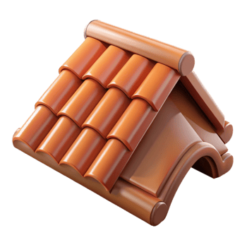 breathtaking avant-garde Hyper-specific professional render of a single, weathered, terracotta roof tile Isolated cutout with Transparent Background exclusive png
