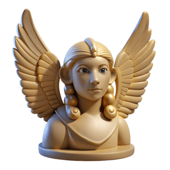 picturesque unforgettable Sphinx, winged creature with human head, with Transparent Background png