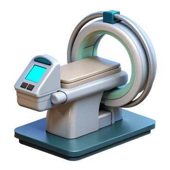 coveted avant-garde Advanced medical scanner with digital display and sensors with Transparent Background expertly shot png