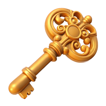 unparalleled abstract A detailed, ornate key, intricate carvings with Transparent Background precision png