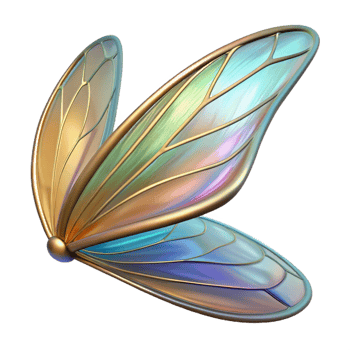 mesmerizing reflective modern Alien insect wing, iridescent scales, delicate veins with Transparent Background sharp png