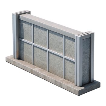 beautiful abstract Professional render, hyper-specific, isolated cutout of a single, prefabricated concrete wall panel with Transparent Background handcrafted png