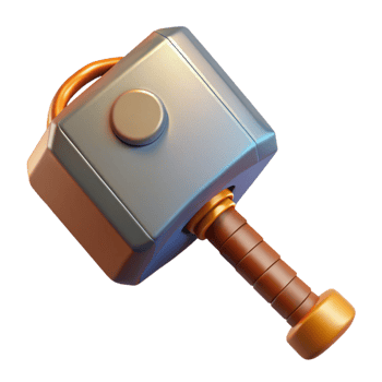 standout impressionist Thor's Hammer, Mjolnir, with Transparent Background exclusive png