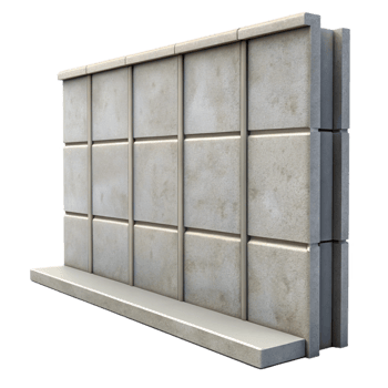 sought-after impressionist Professional render, hyper-specific, isolated cutout of a single, prefabricated concrete wall panel with Transparent Background premium png