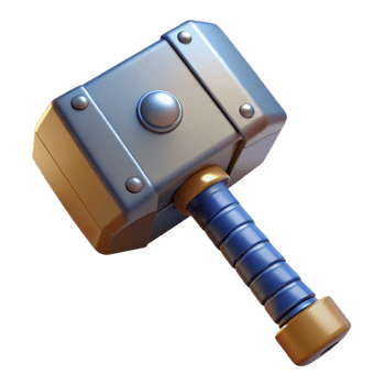 inspired renaissance Thor's Hammer, Mjolnir, with Transparent Background high resolution png