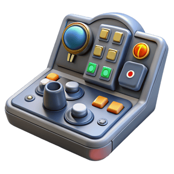 radiant elegant Spaceship control panel with buttons, levers, and displays with Transparent Background detailed png
