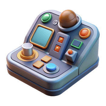 striking reflective organic Spaceship control panel with buttons, levers, and displays with Transparent Background artisan png
