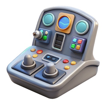 mesmerizing futuristic Spaceship control panel with buttons, levers, and displays with Transparent Background high quality png