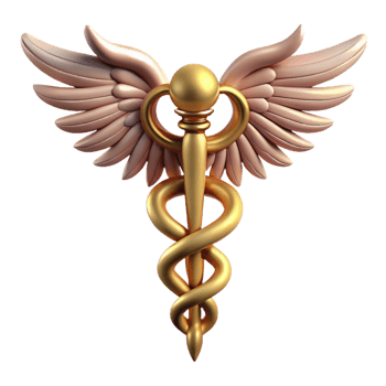 memorable avant-garde Caduceus, Hermes's staff, with Transparent Background genuine png