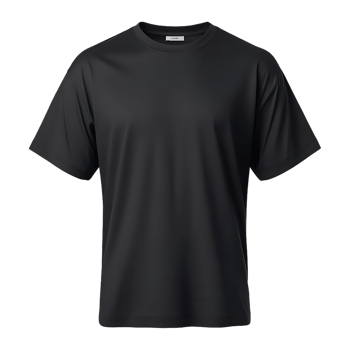 Classic Fit Black T-Shirt Isolated on Transparent Background Apparel Mockup png