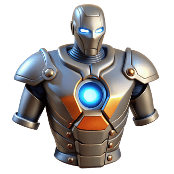 breathtaking rare Robot torso, metallic chest plate, glowing core with Transparent Background png