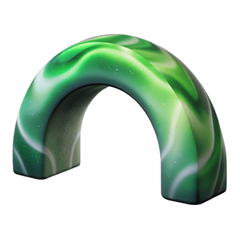 elegant artistic Northern Lights Arch Isolated Green Purple Hues high quality png