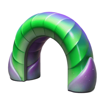 dramatic vintage Northern Lights Arch Isolated Green Purple Hues high quality png