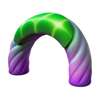 elegant vintage Northern Lights Arch Isolated Green Purple Hues professional png