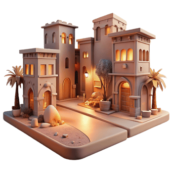 beautiful vintage Obscured City Street Cutout Transparent Background and Warm Lighting original png