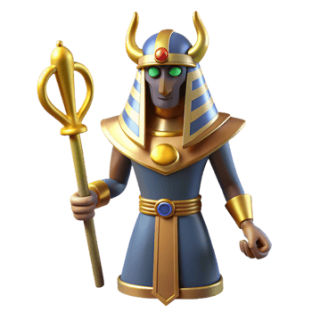 magnificent industrial Osiris, Egyptian god of the underworld, with Transparent Background original png