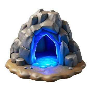 dramatic abstract Ocean Cave Entrance Cutout Blue Light high resolution png