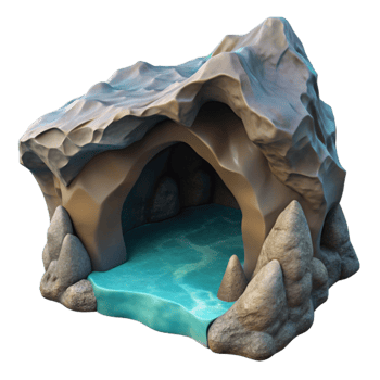 beautiful minimalist Ocean Cliff Cavern Mouth Isolated File detailed png