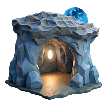 stunning modern Ocean Cliff Cavern Transparent Background Night Scene genuine png