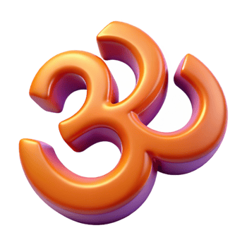 radiant calm geometric Om symbol, Hindu spiritual icon, with Transparent Background masterfully captured png