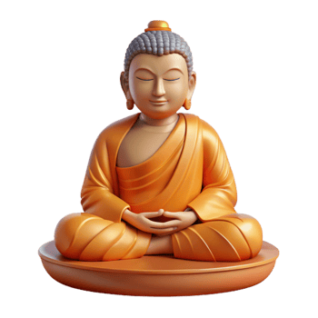 spectacular notable Buddha statue, meditative pose, with Transparent Background png