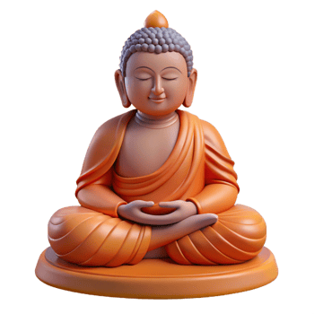 romantic sumptuous Buddha statue, meditative pose, with Transparent Background luxury png