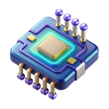 dreamy gorgeous Cyberpunk data chip, glowing circuits, encrypted information with Transparent Background impeccable png