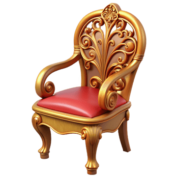 standout bohemian Hyper-specific, professional render, isolated cutout Art Nouveau chair back, carved wood, featuring intricate floral and vine motifs with Transparent Background artisan png