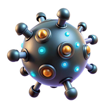 standout rustic Medical nanobot swarm with glowing particles and microscopic detail with Transparent Background gallery standard png