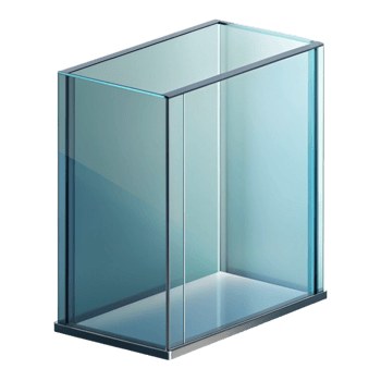 playful dramatic Professional render, hyper-specific, isolated cutout of a single, glass curtain wall panel with Transparent Background detailed png