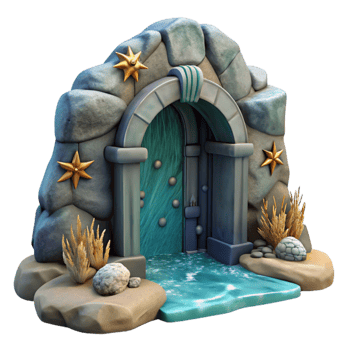 wonderful modern Ocean Depth Grotto Entrance Transparent Background Cutout high quality png