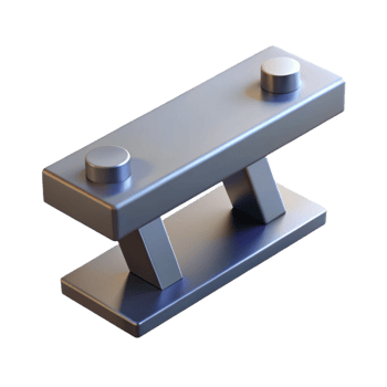 sought-after surreal Concept art style, isolated cutout of a single, magnetically levitating, steel structural beam with Transparent Background masterfully captured png