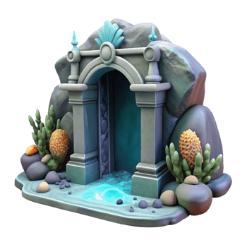 magnificent modern Ocean Depths Grotto Entrance Cutout Upward Angle genuine png