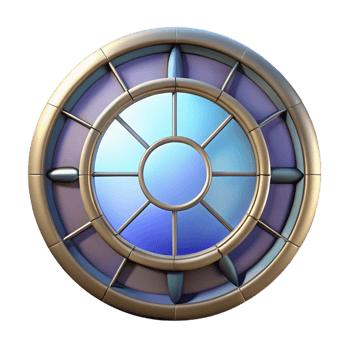 whimsical breathtaking Circular window stained glass design, with Transparent Background authentic png