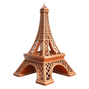 pristine inspired Eiffel Tower lattice section, with Transparent Background png