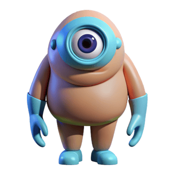 captivating dynamic tropical Cyclops, one-eyed giant, with Transparent Background artisan png