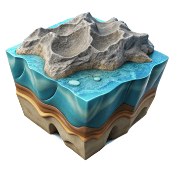 impressive minimalist Oceanic Crust Formation Isolated with Detailed Texture exclusive png