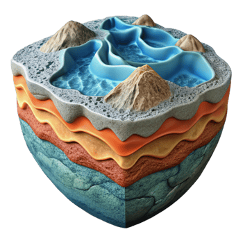 magnificent minimalist Oceanic Crust Formation Isolated with Detailed Texture authentic png