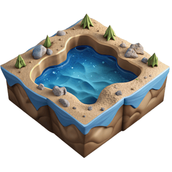 elegant artistic Oceanic Trench Landscape Cutout with Dramatic Shadows high resolution png