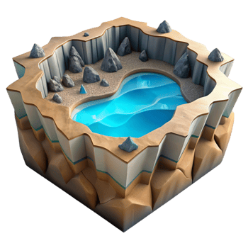 dramatic minimalist Oceanic Trench Landscape Cutout with Dramatic Shadows genuine png