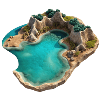 wonderful vintage Ocean Shoreline Cutout Aerial View Turquoise Water Isolated genuine png