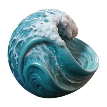 impressive creative Ocean Turbulence Side Angle Isolated with Transparent Background png