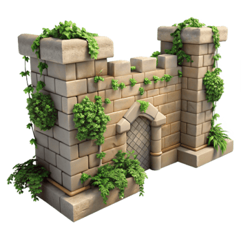 vibrant abstract Old City Wall with Climbing Plants Cutout exclusive png
