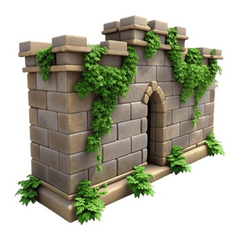 wonderful abstract Old City Wall with Climbing Plants Cutout png