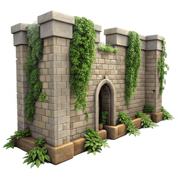 extraordinary traditional Old City Wall with Climbing Plants Cutout exclusive png