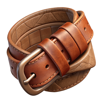 vibrant contemporary Old Leather Belt Texture Brown Isolated Element authentic png