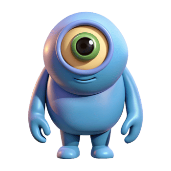 gorgeous geometric Cyclops, one-eyed giant, with Transparent Background crisp png
