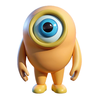rare organic Cyclops, one-eyed giant, with Transparent Background 4K png