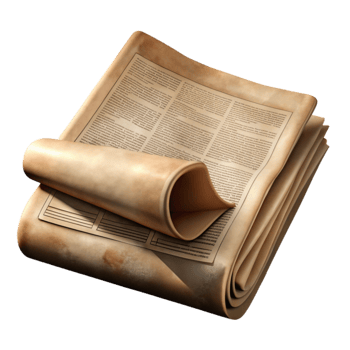 dramatic classic Old Newspaper Texture Sepia Tone Isolated genuine png